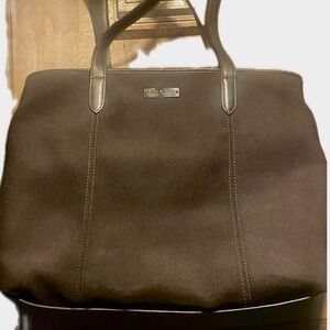 Like new!! COACH New York Black Neoprene & Leather Large Tote Shoulder Bag